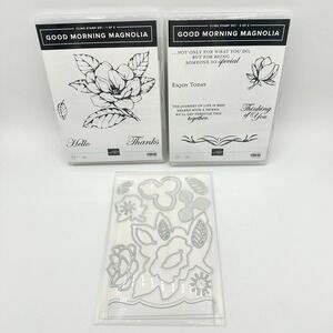 Stampin Up! Good Morning Magnolia Cling Stamps Die Cuts Unused